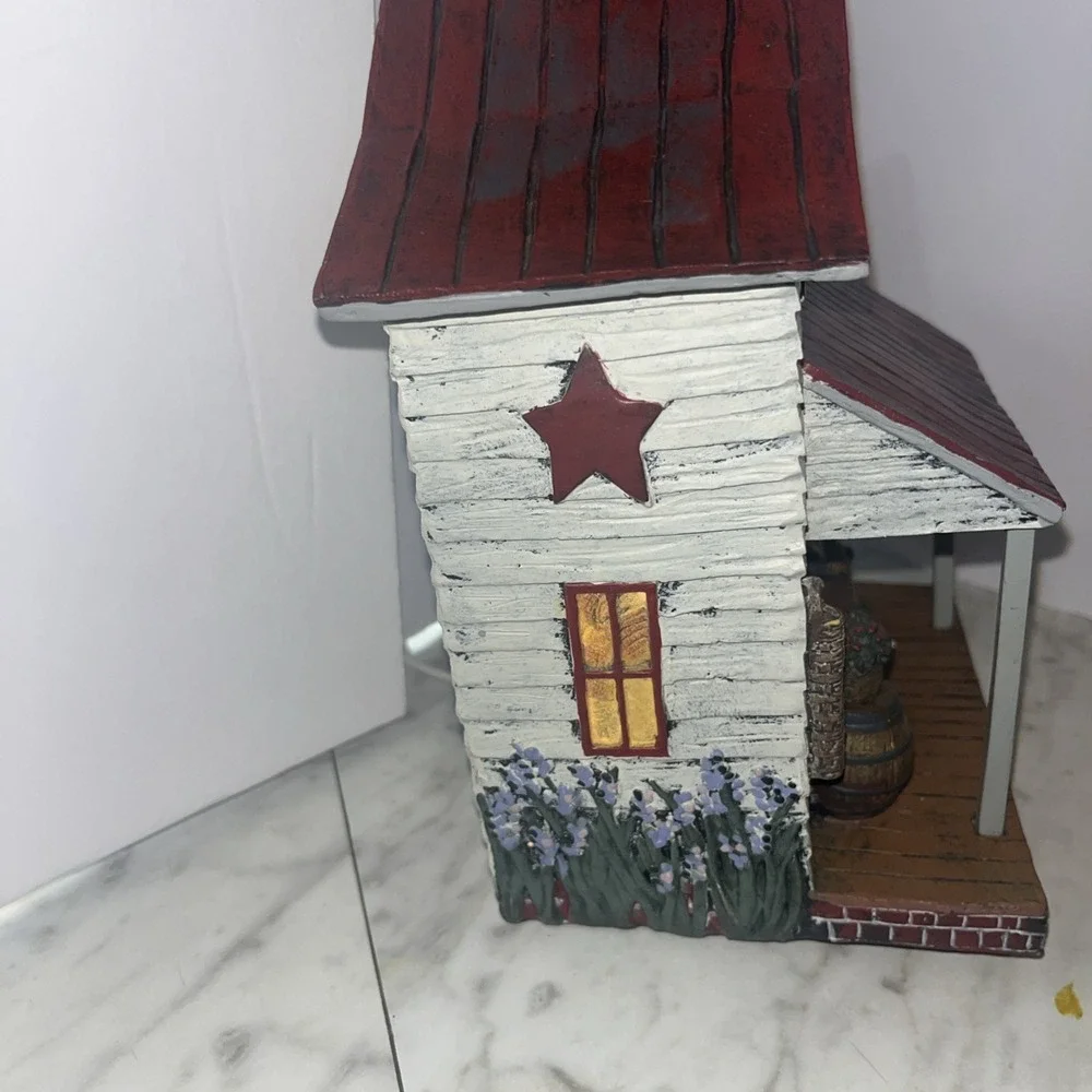 Lighted General Store House Kitties Country Core Hand Made Baskets Star W/ Bulb